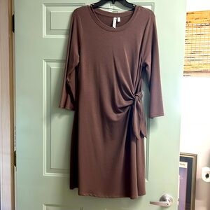 Cocoa-colored Cable and Gauge Dress